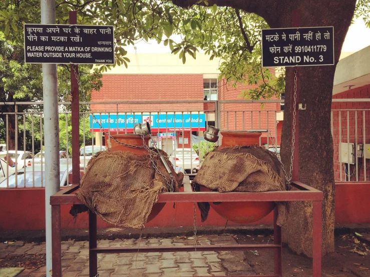 Earthen pots on streets