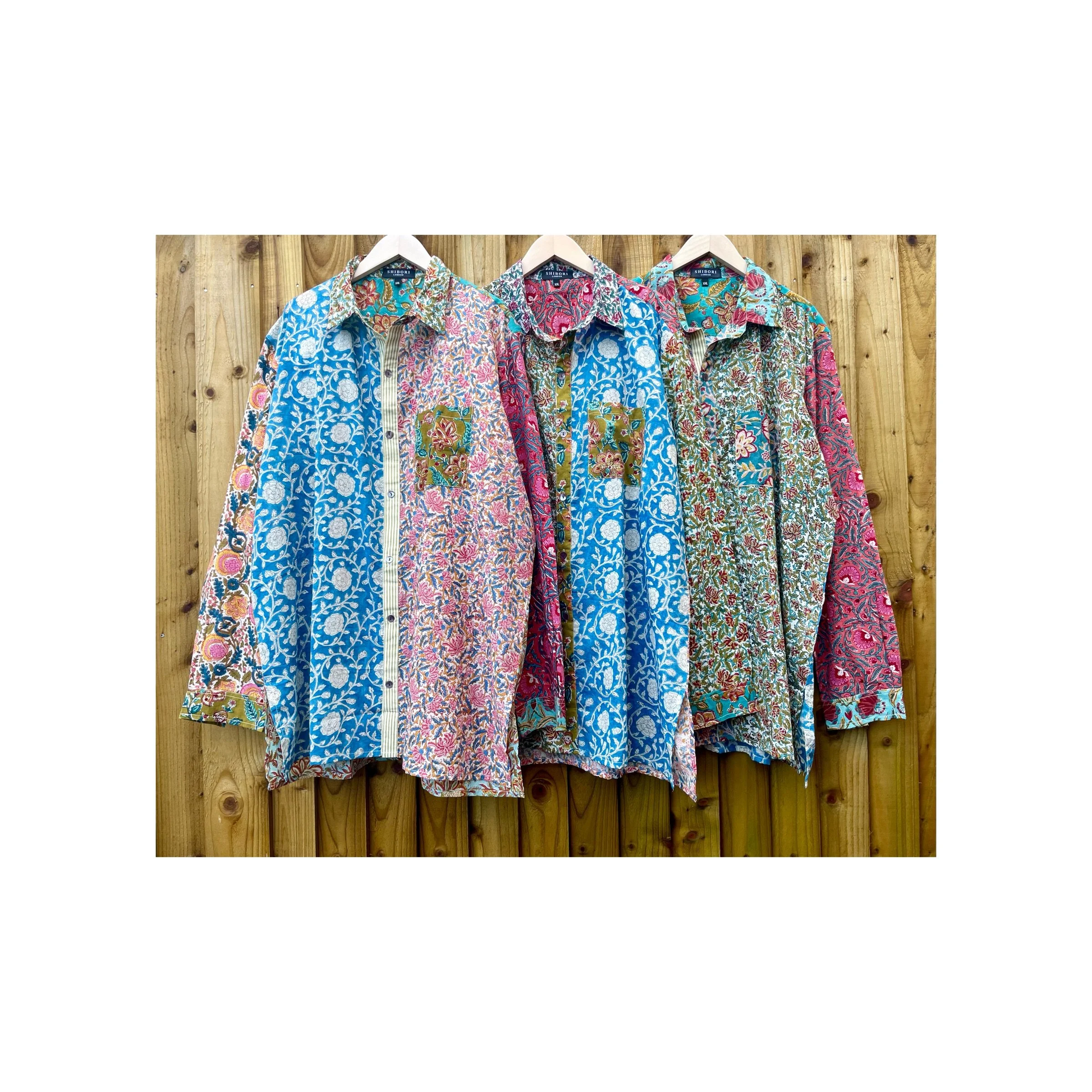 SIZE 48 - 50 XXL PATCHWORK BLOCK PRINT SHIRT