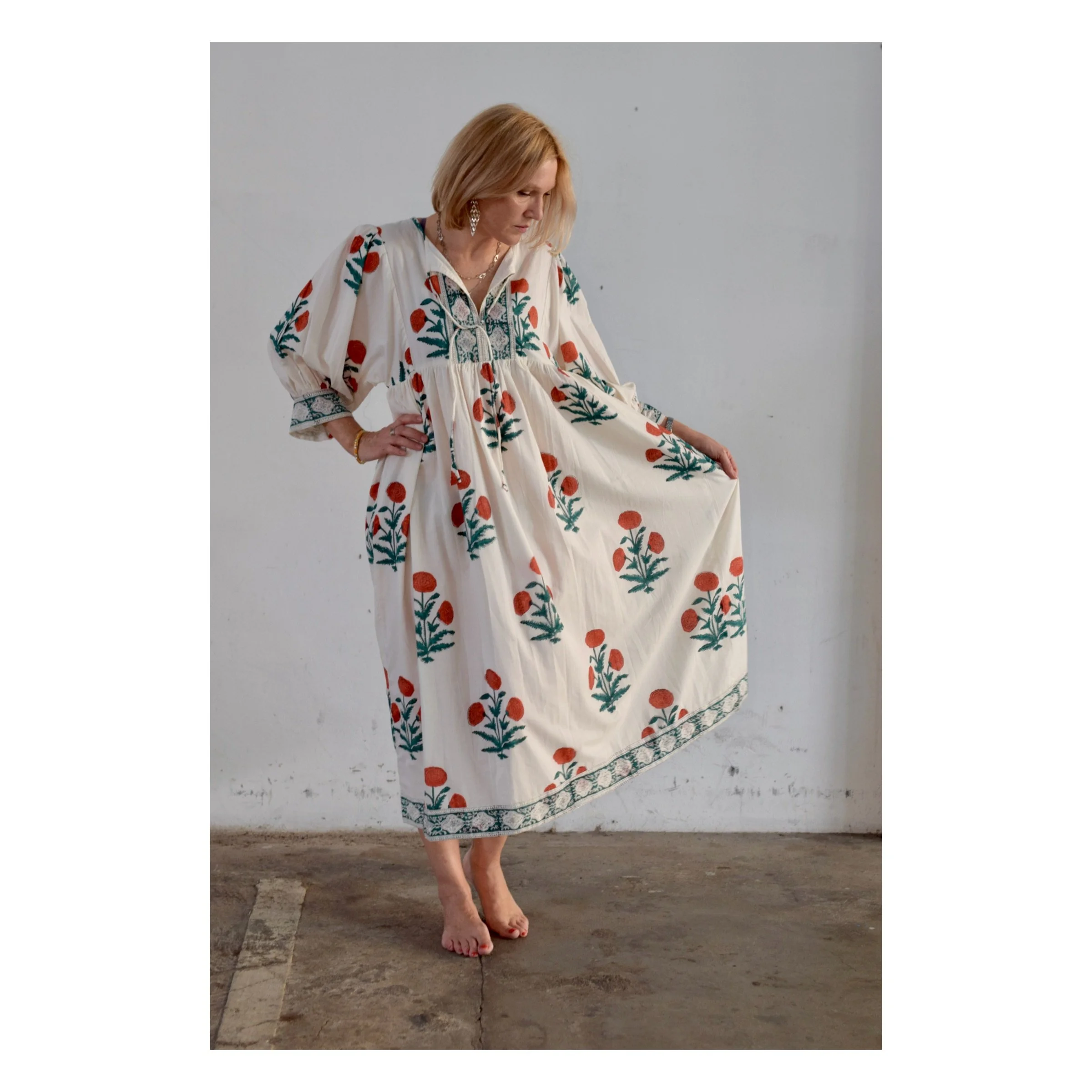 Poppy Dress Mini Midi Block Print