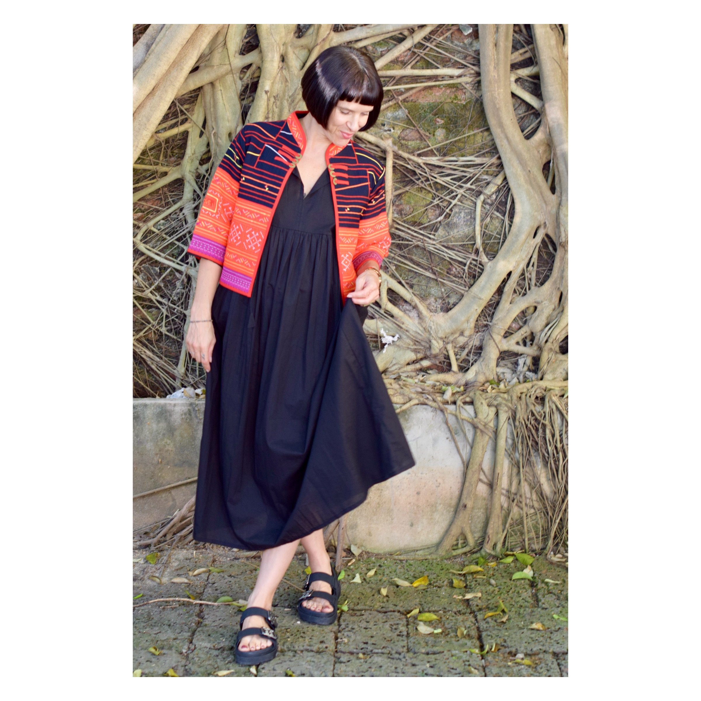 Hmong Cross Stitch Neon Jacket