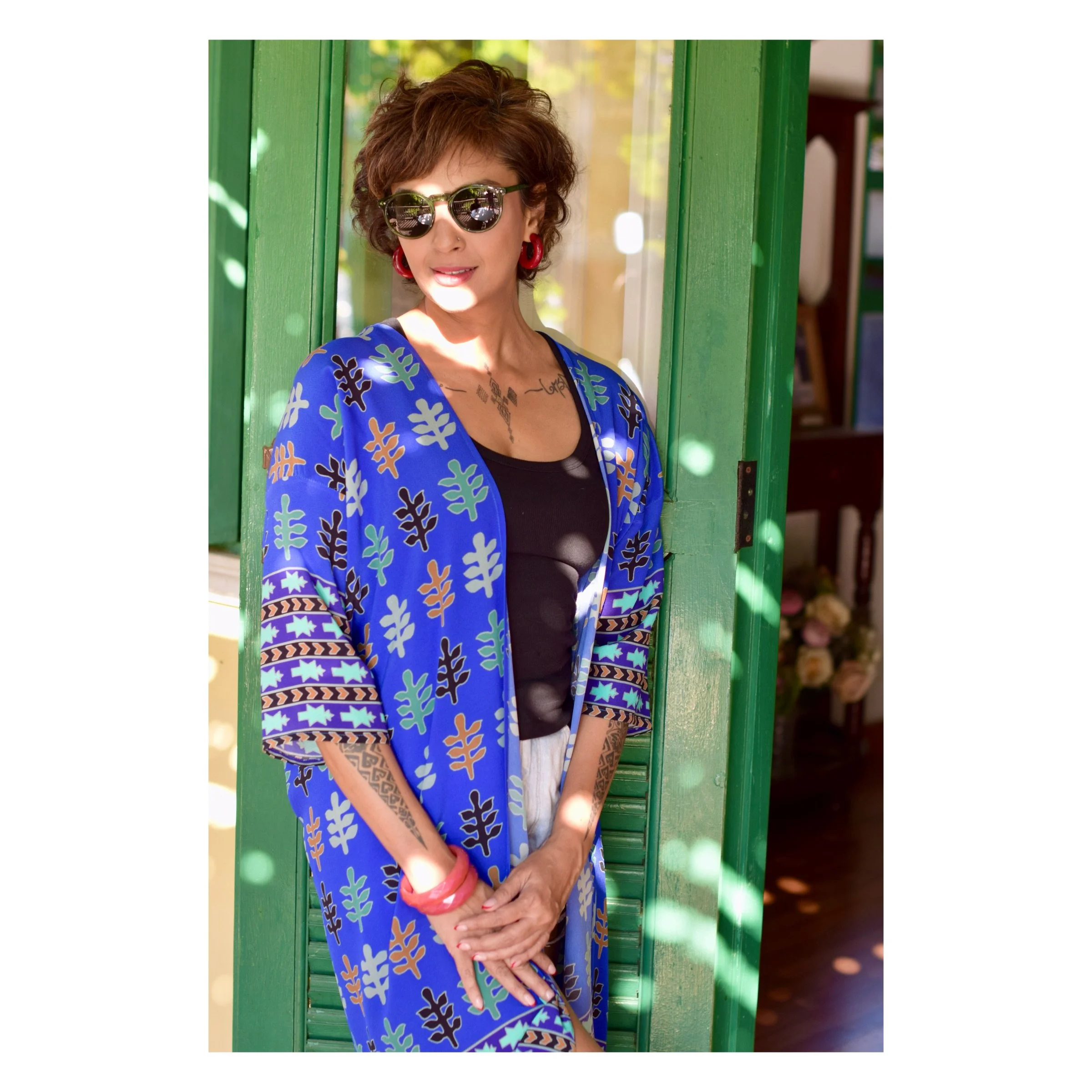 Blue Silk Kimono Matisse Print.JPG