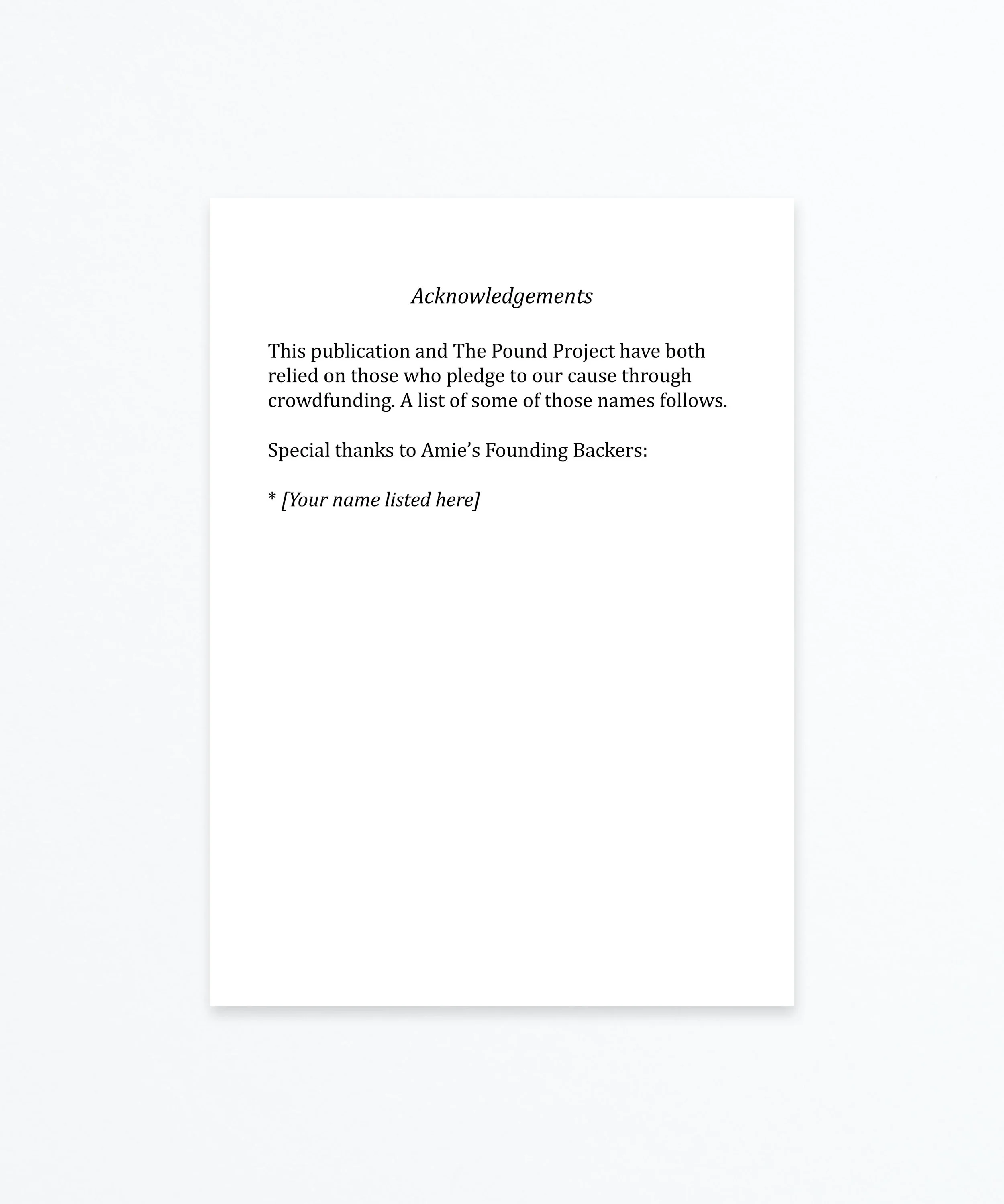 Your name in the book + IDWAJ book