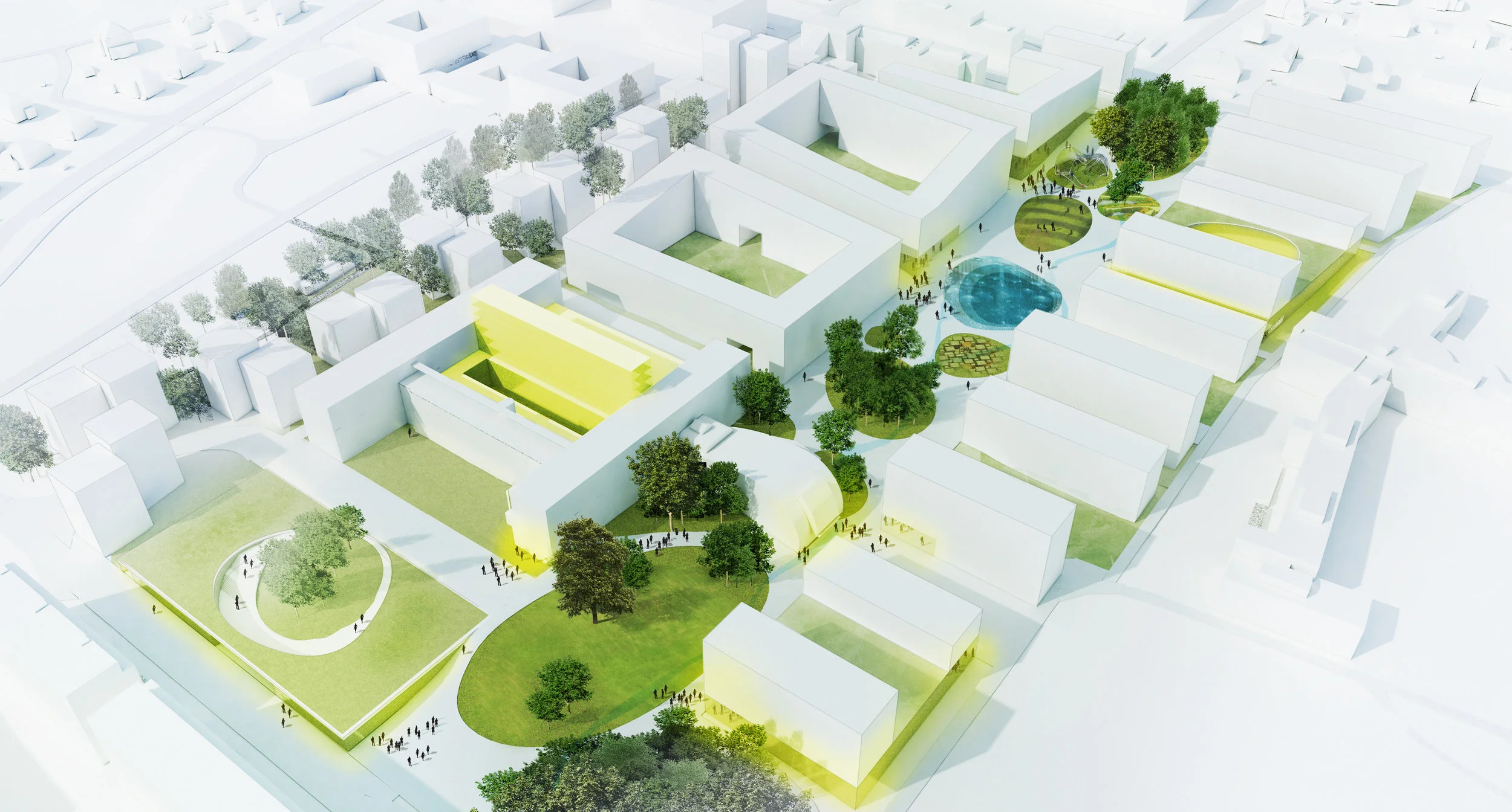 Rebuilding var invitert i samarbeid med Rodeo Arkitekter OPAK og HLA til å delta i paralelloppgdrag for å utvikle en ny masterplan for Marienlyst i Oslo som en del av prosessen rundt relokalisering av NRK. Masterplanen er bygget på følgende prinsipper: 1. Et urbant rutenett som knytter seg til den omkringliggende bystrukturen og bygger videre på denne ved å legge til offentlige rom. 2. En sentral park som den viktigste funksjonen i området, et strukturerende element som knytter seg til offentlige rom og offentlige programmer. Parken åpner opp mot nord og sør og forbinder Blindern med Majorstuen. 3. Etablering av tre distinkte utviklingssoner innenfor området, som deles inn i blokker med forskjellige typologisk karakter. Viktig her er at bebyggelsen forbindes til de omkringliggende områdene for å sikre at Nye Marienlyst ikke blir en øy, men en integrert del av den eksisterende bystrukturen. 4. Forsterke områdets naturlige egenskaper. Forslaget fokuserer på grønne levende og bilfrie omgivelser. Den gamle Kringkastingshuset holdes synlig fra Sør, og er søkt integrert som en naturlig del av den nye konteksten, transformeres programmatisk til et hotell med felles fasiliteter som er til nytte for universitetet og lokalområdet - og kan tjene som en magnet, som tiltrekker seg folk fra resten av byen og fra regionen.