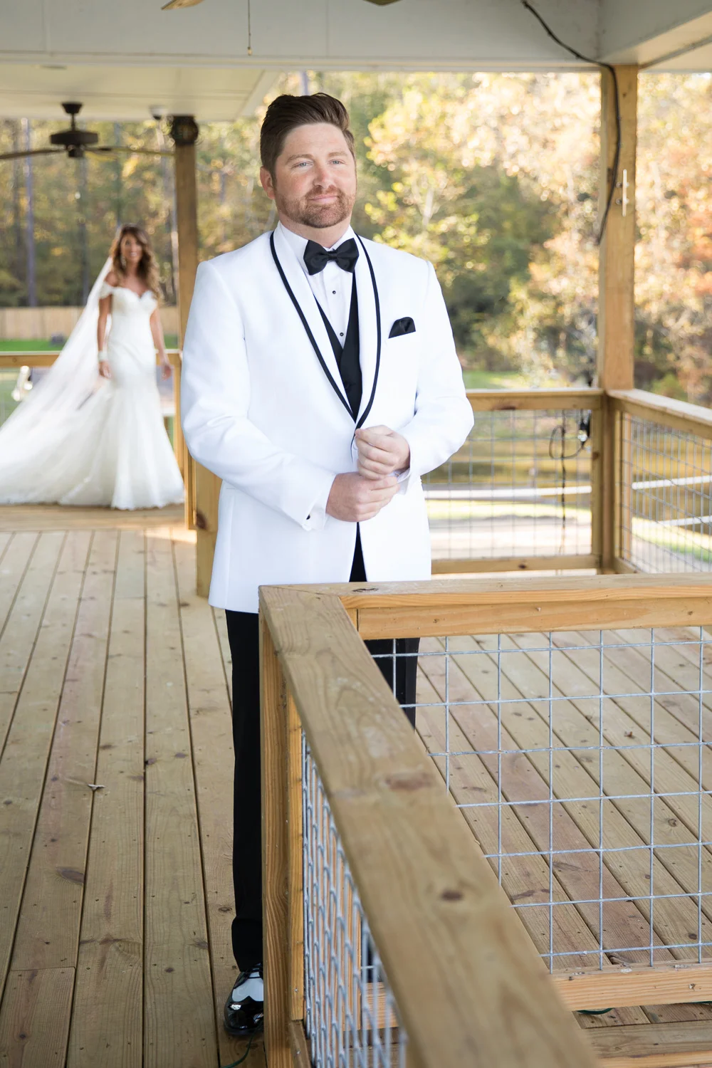 Yes, this moment is precious, but let's all just take a second and admire how Michael is rocking that white tux from The Bride and Groom Bridal Boutique!