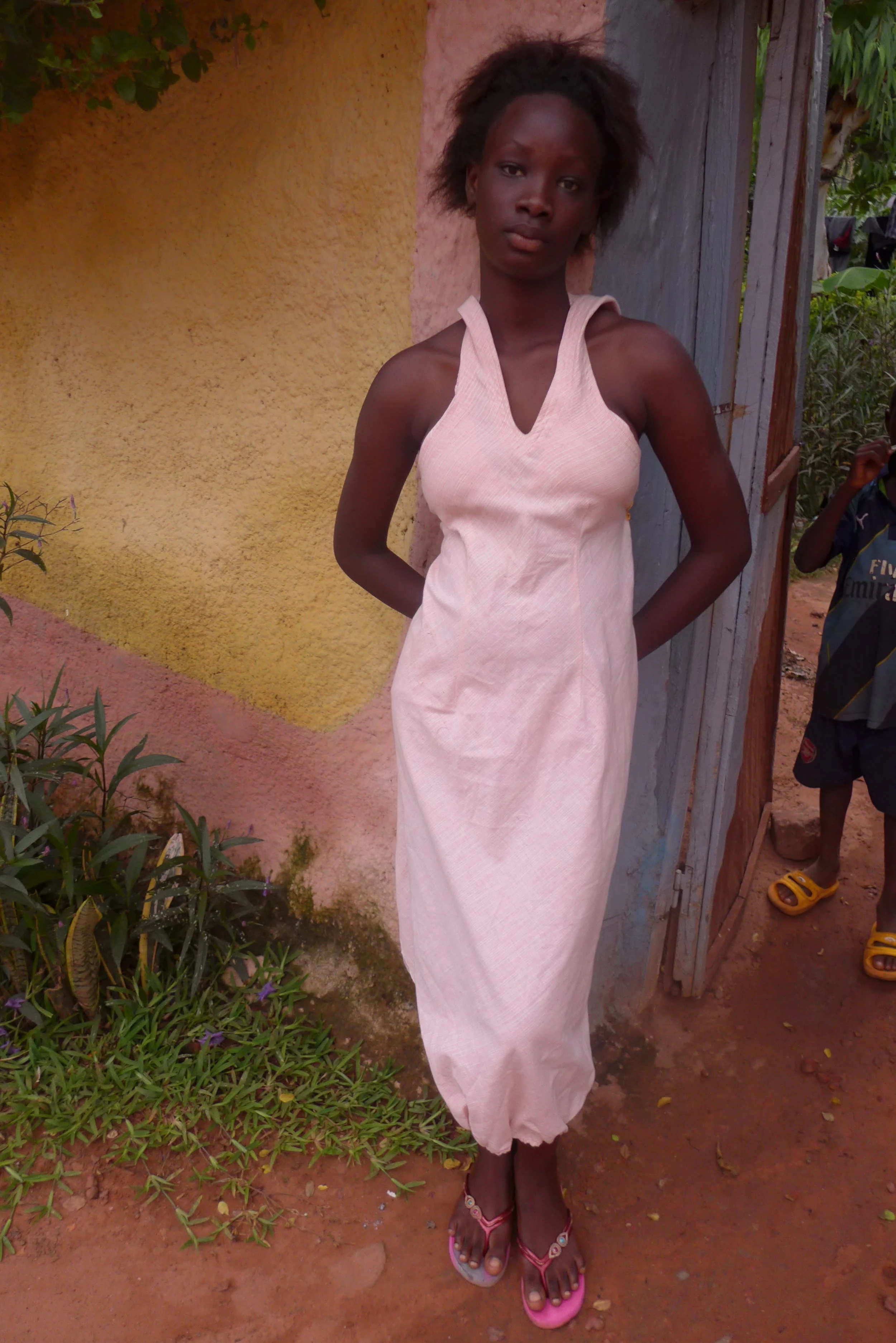hooded back wrap dress