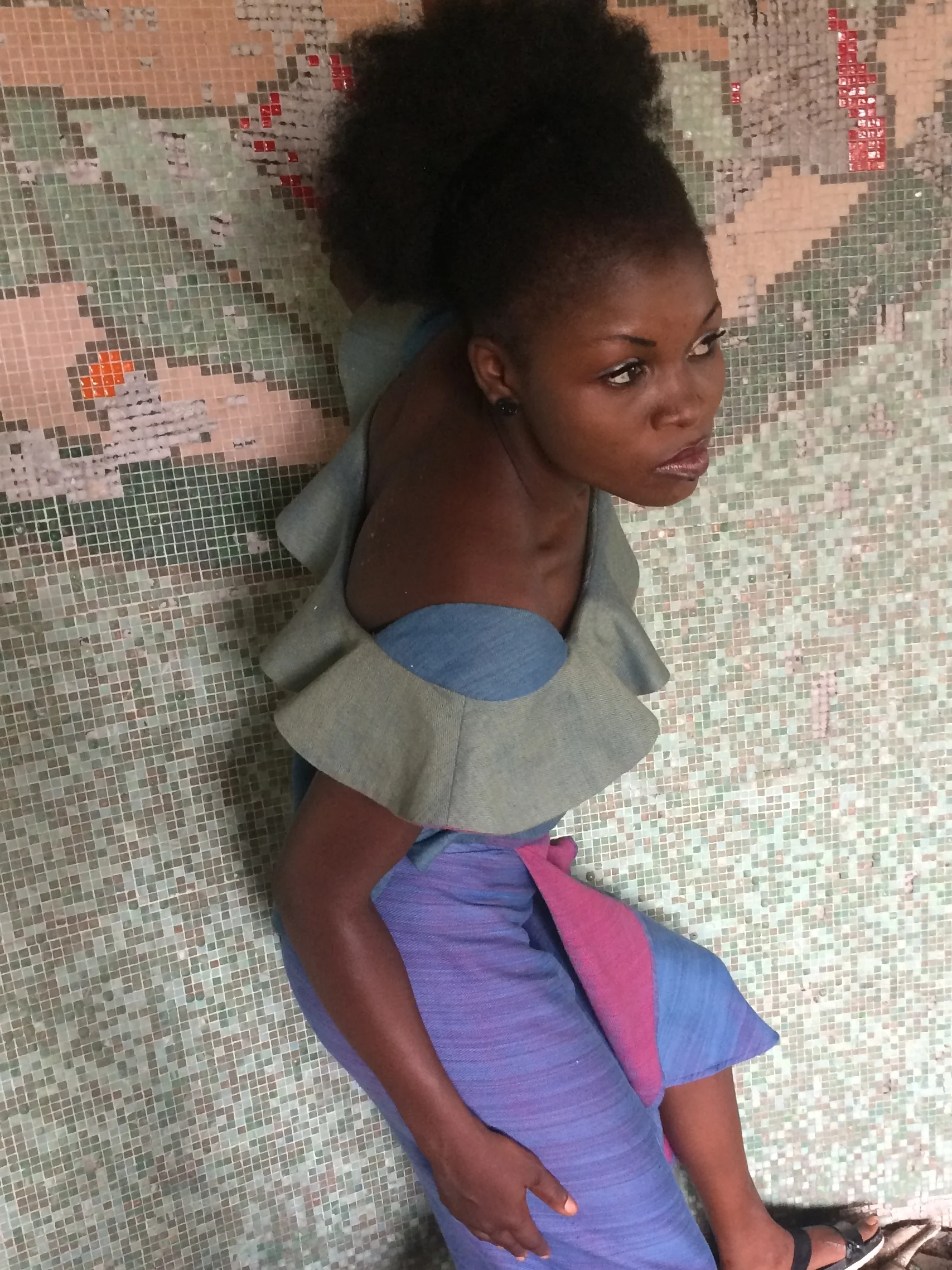 sustainable organic cotton blue and green wave top shirt, xoomba