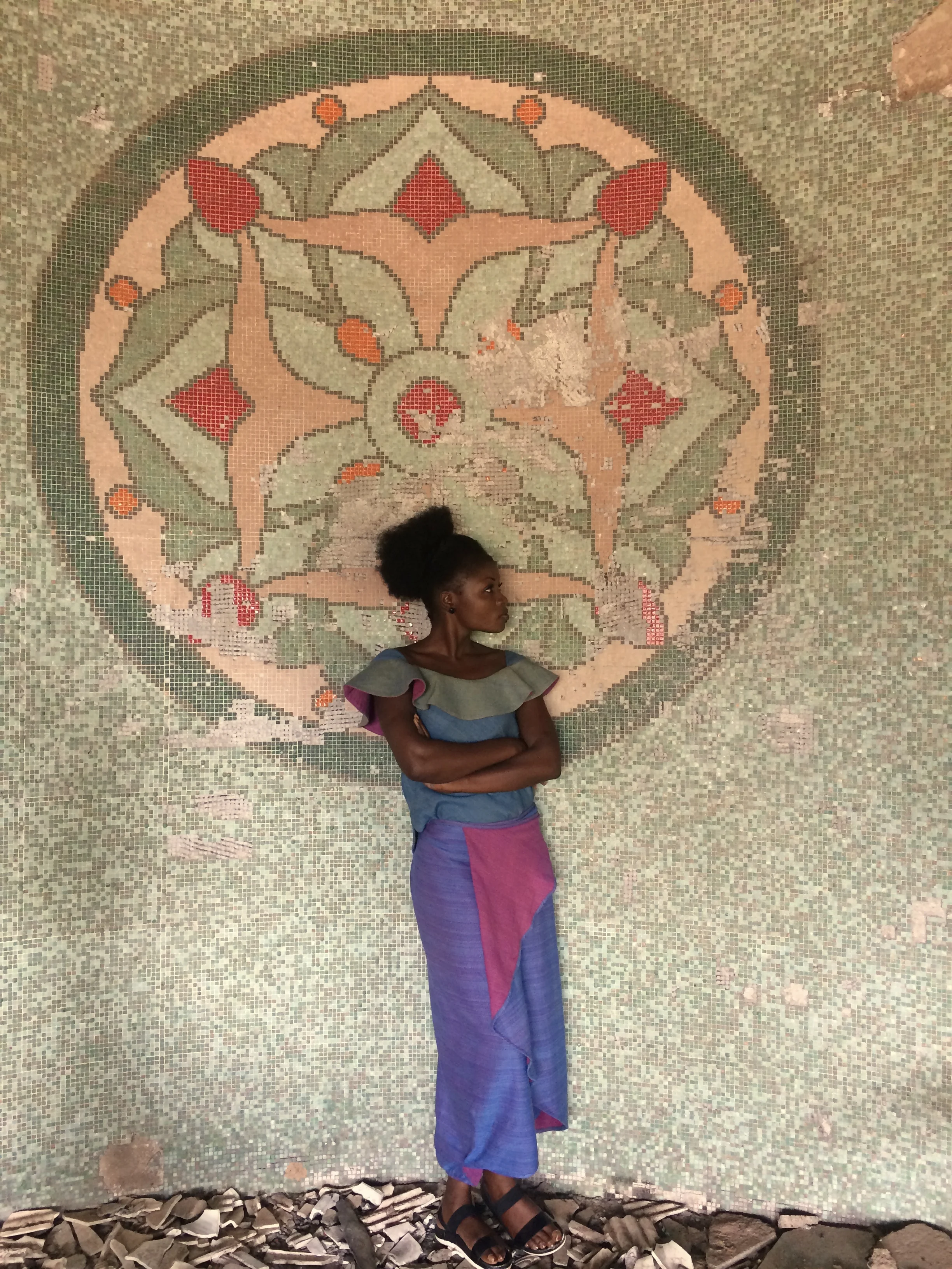 sustainable organic cotton blue and pink pagne skirt, xoomba