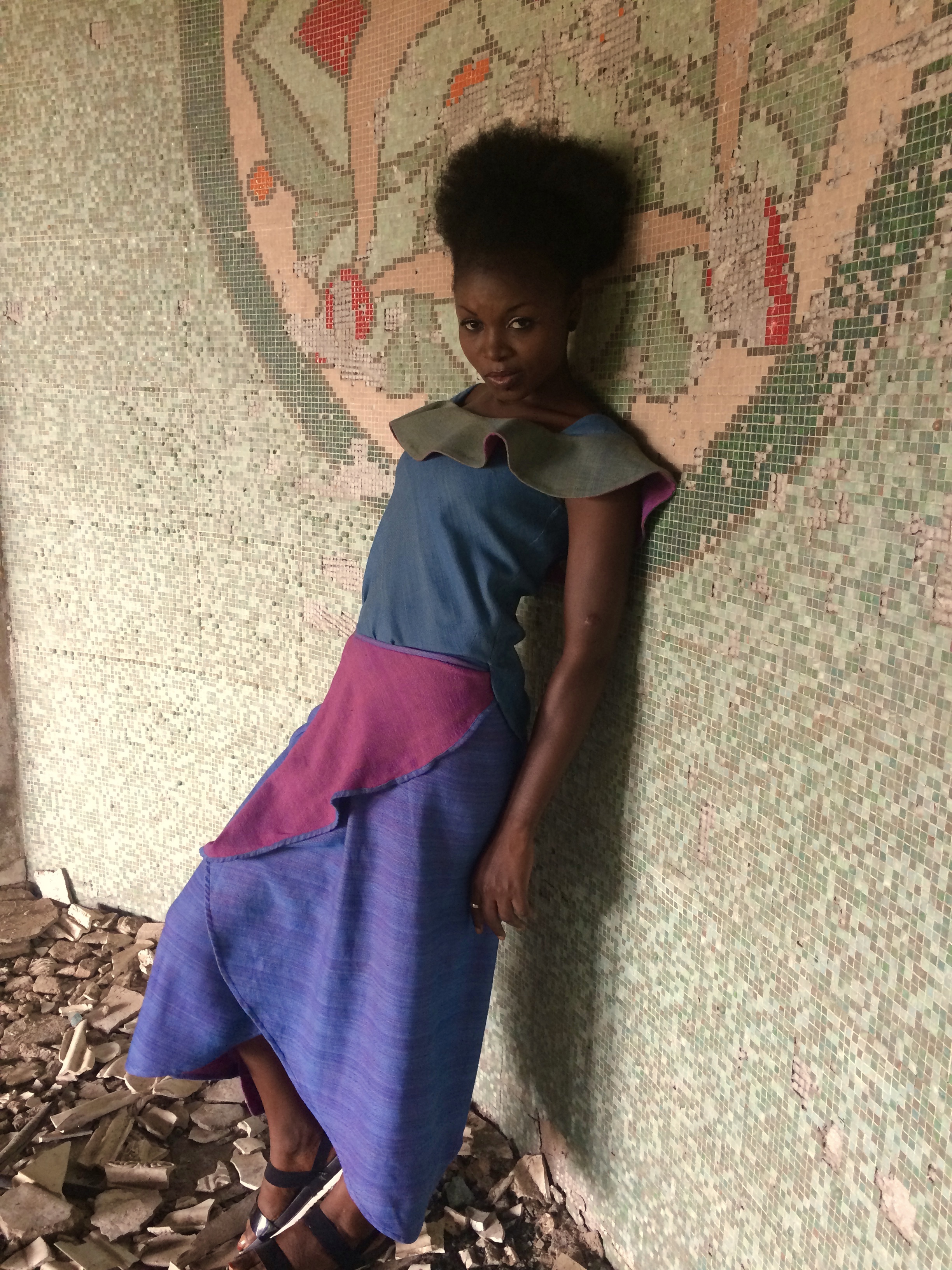 sustainable organic cotton blue and pink pagne skirt, xoomba