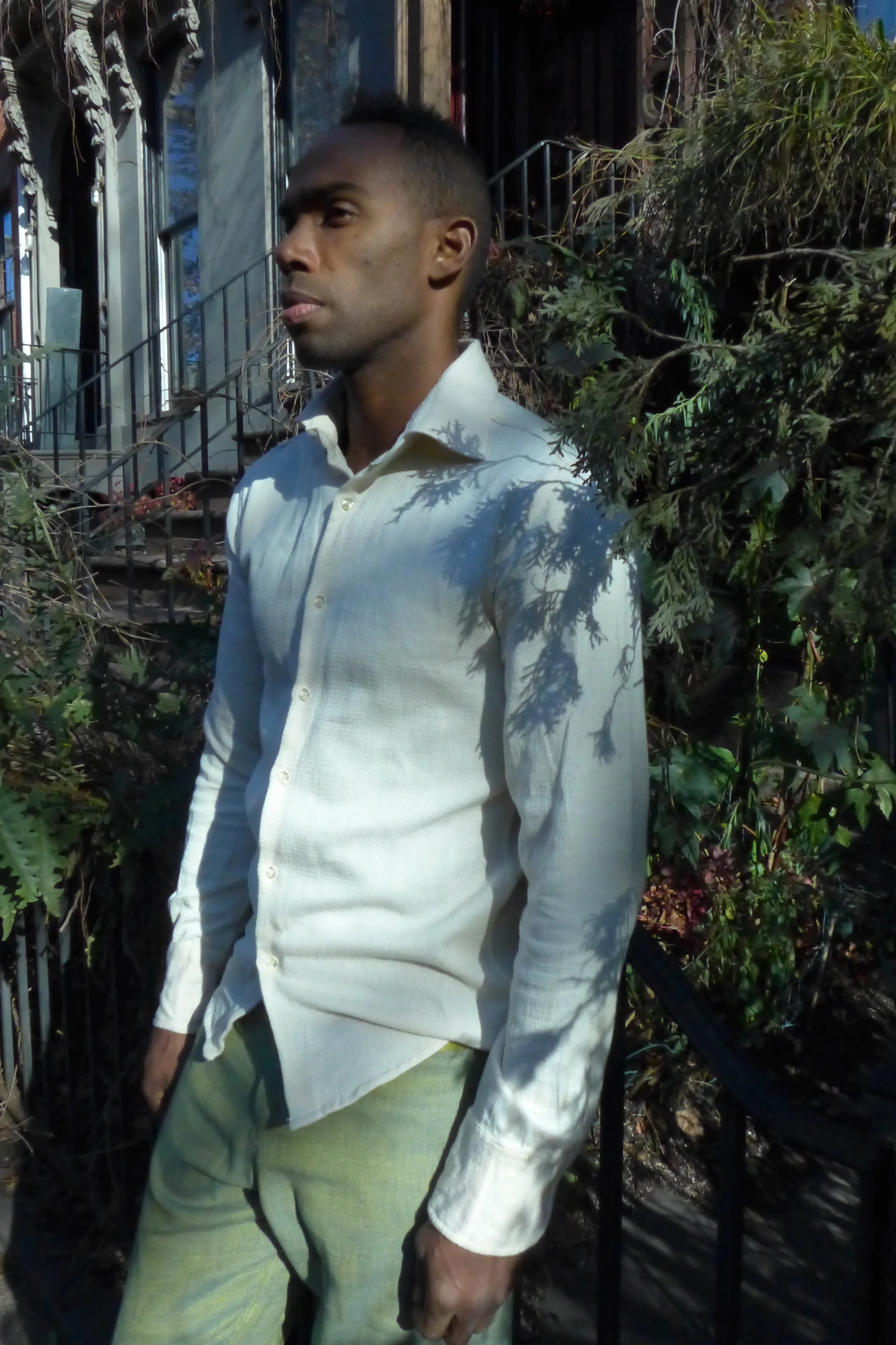 sustainable organic cotton natural white mens shirt, xoomba