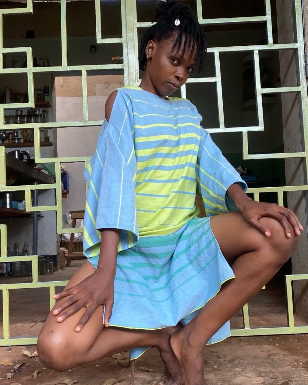 @nbadoit in the rectangle dress hand woven organic cotton

#shiftdress #organiccotton #handwovendress