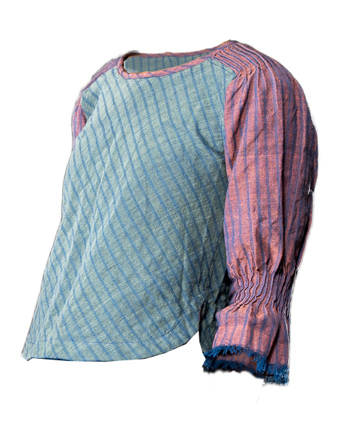 Organiccotton Bicolor blouse copper moss.png