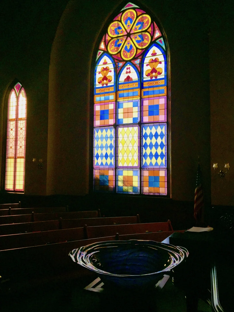 The stained glass today