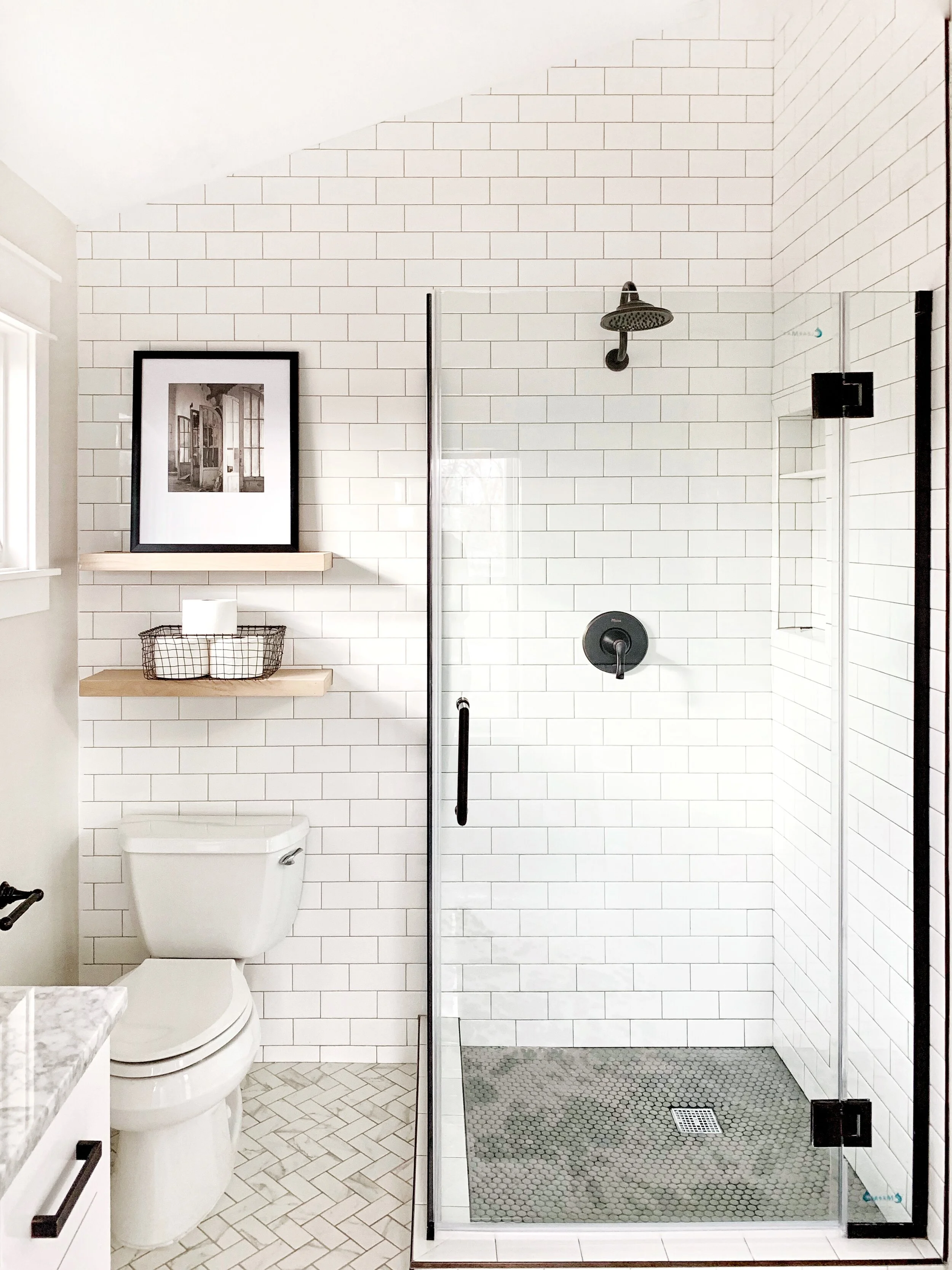 Marble Wood and Bronze Glass Shower Enclosure.JPEG