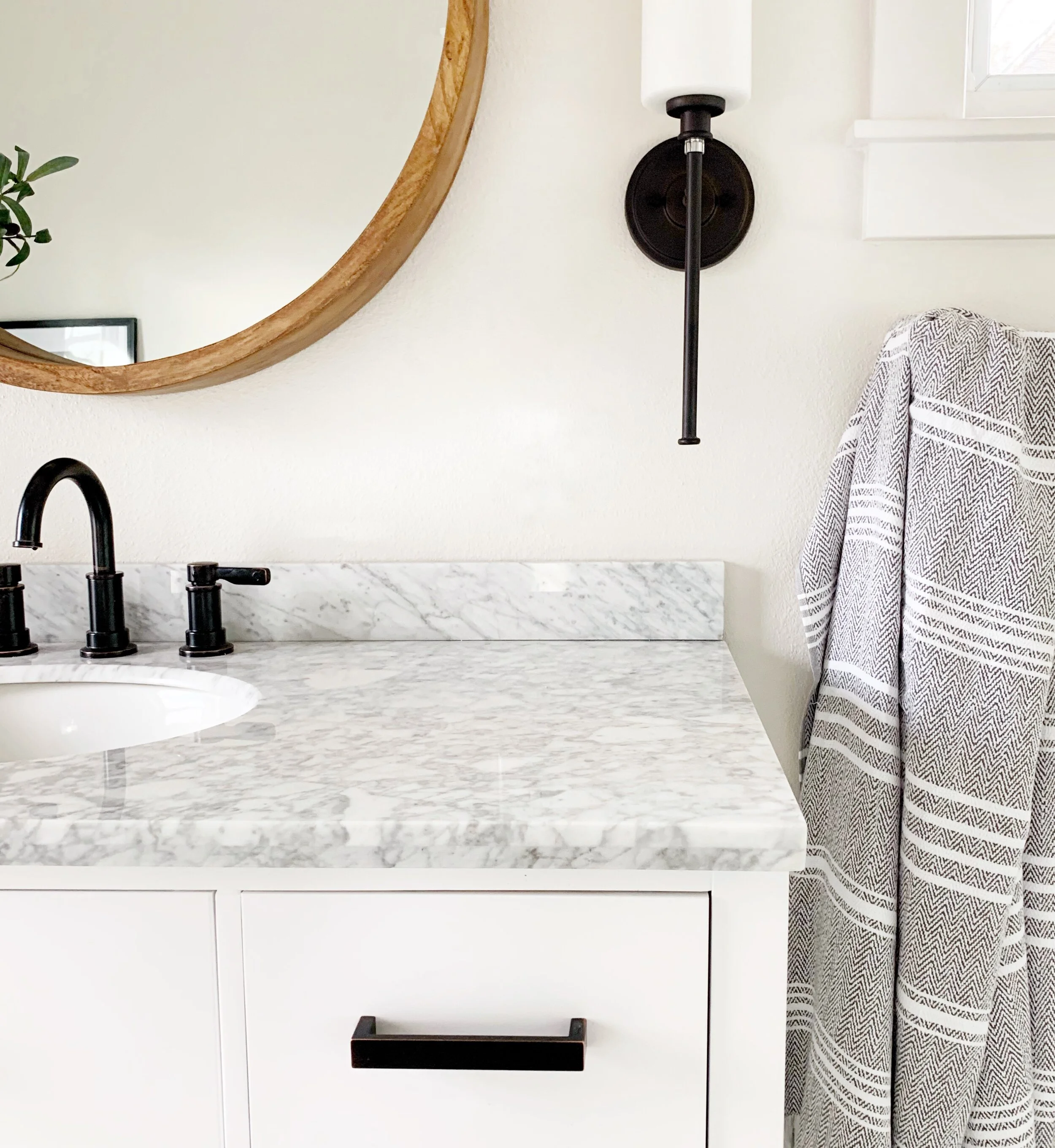Marble Wood and Bronze Bathroom Vanity.JPEG