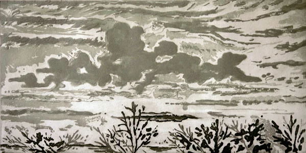   Squall Coming  Etching, 2000 plate size 8 x 16 inches paper size 15 x 22 inches $2200   Inquire   
