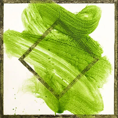REO/S #1 Black & Green acrylic on paper image size: 16 x 16 inches paper size 20 x 20 inches $1500