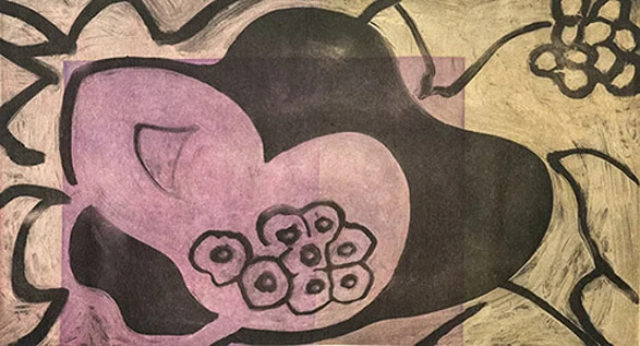 Season, Pomegranates, 2013 monotype plate size: 19.5 x 31 inches paper size: 19.5 x 35 inches $1950