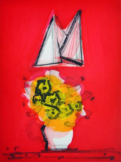 Flowers and Sails (Red/Yellow), 1996 etching plate size: 15.75 x 11.75 inches paper size: 25.75 x 19.75 inches $2400