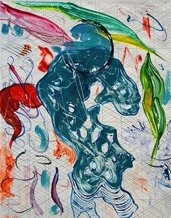 Scholar Rocks 19, 2007 etching & monoprint plate size 13 x 16 inches paper size 19.5 x 26 inches $1125
