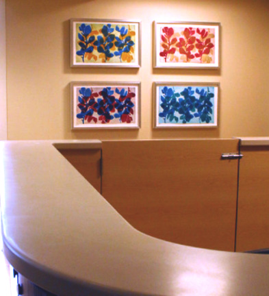 Nancy Azara monoprints. Montefiore Hospital. Bronx, NY