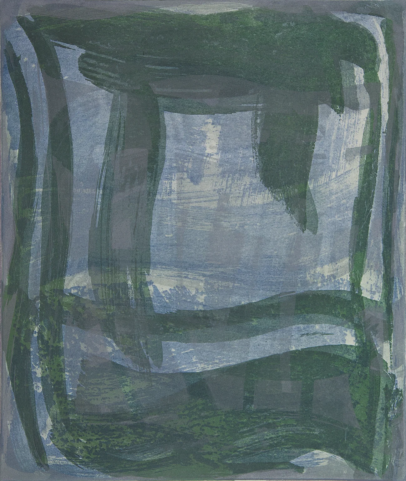 Thick and Thin 6 Monotype plate size 14 x 12" print size 22 x 19" $1250