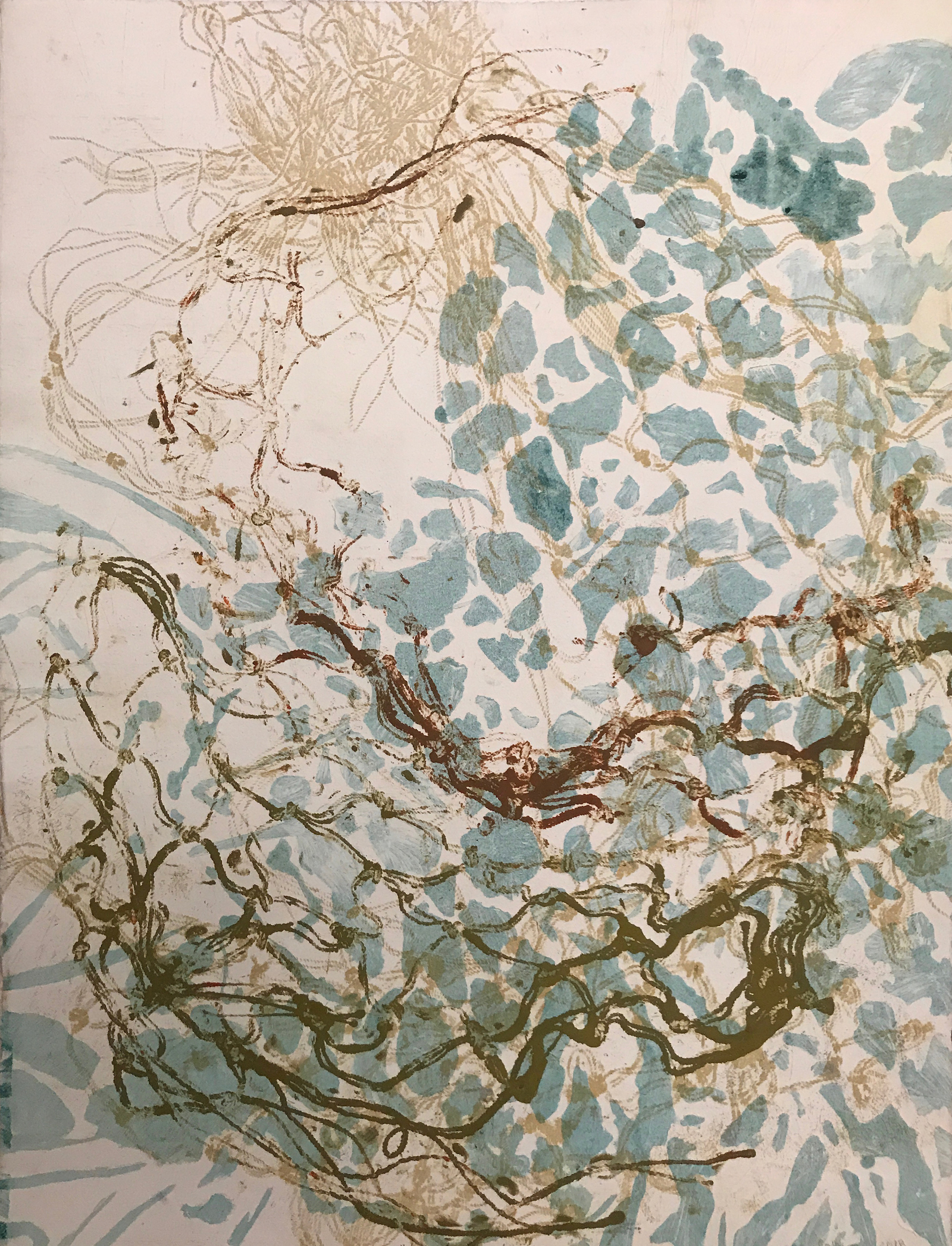 LIQUID SOUND 8, Monotype, 30 x 22 inches. 2018. $1,900