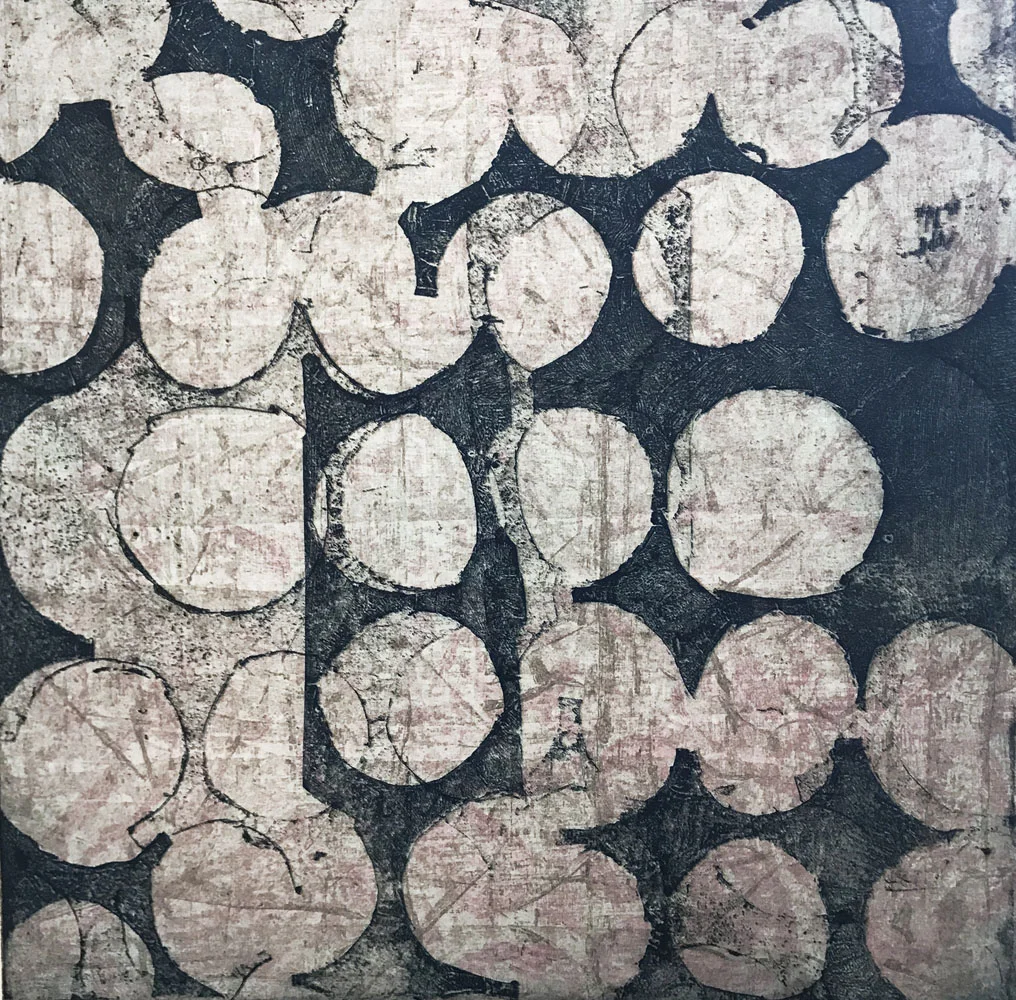DitDot #7 monoprint paper size 25 x 22” plate size 16” sq. $2000