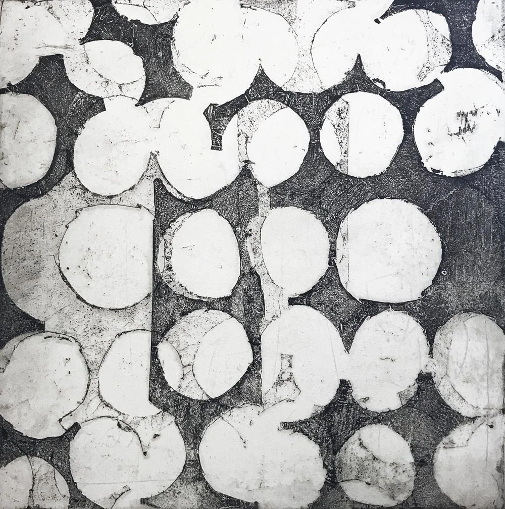 DitDot #12 monoprint paper size 23 x 22” plate size 16” sq. $2000
