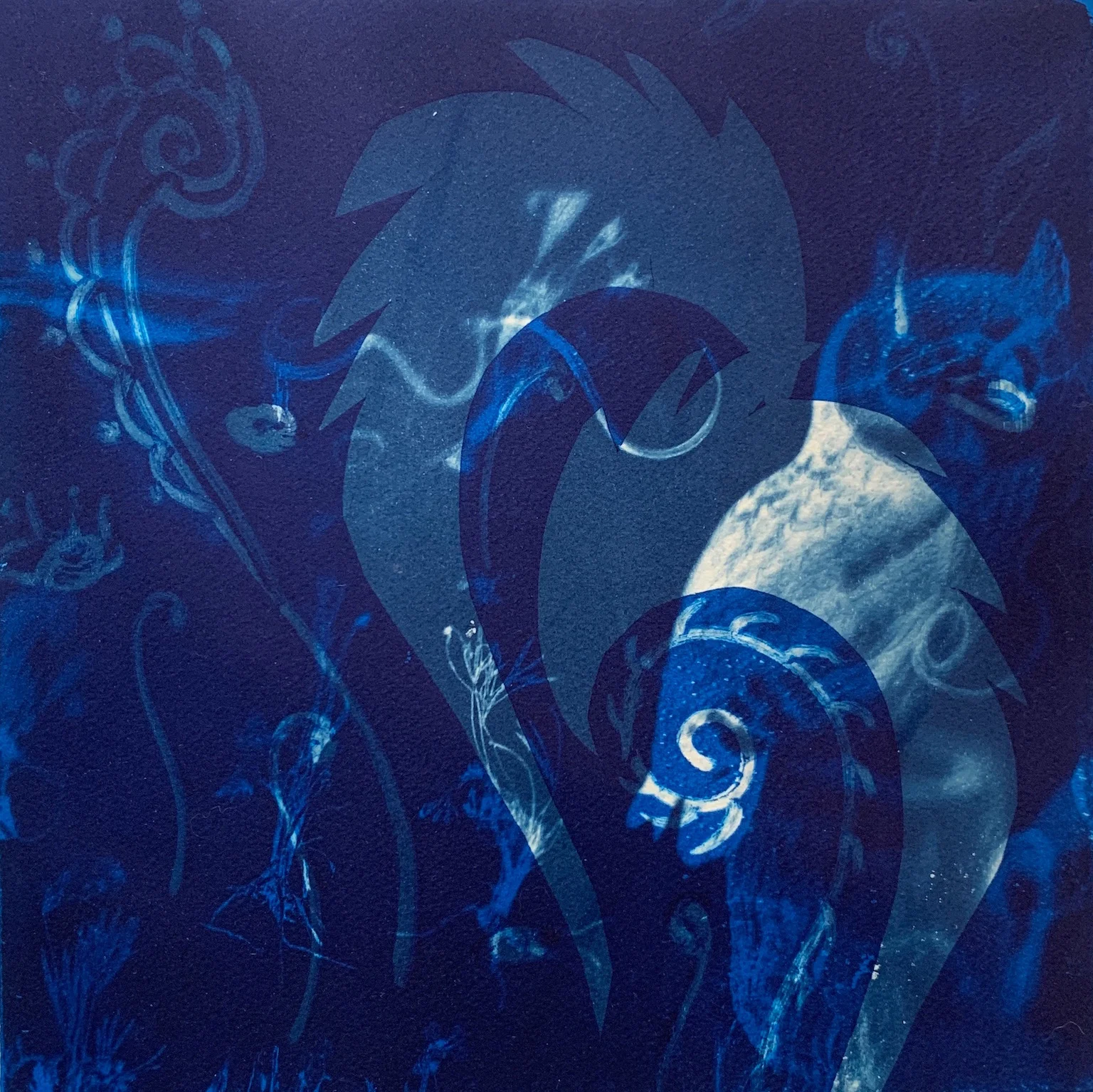 Heirs to the Sea #11 Monoprint Plate and Print size 10 x 10” $800