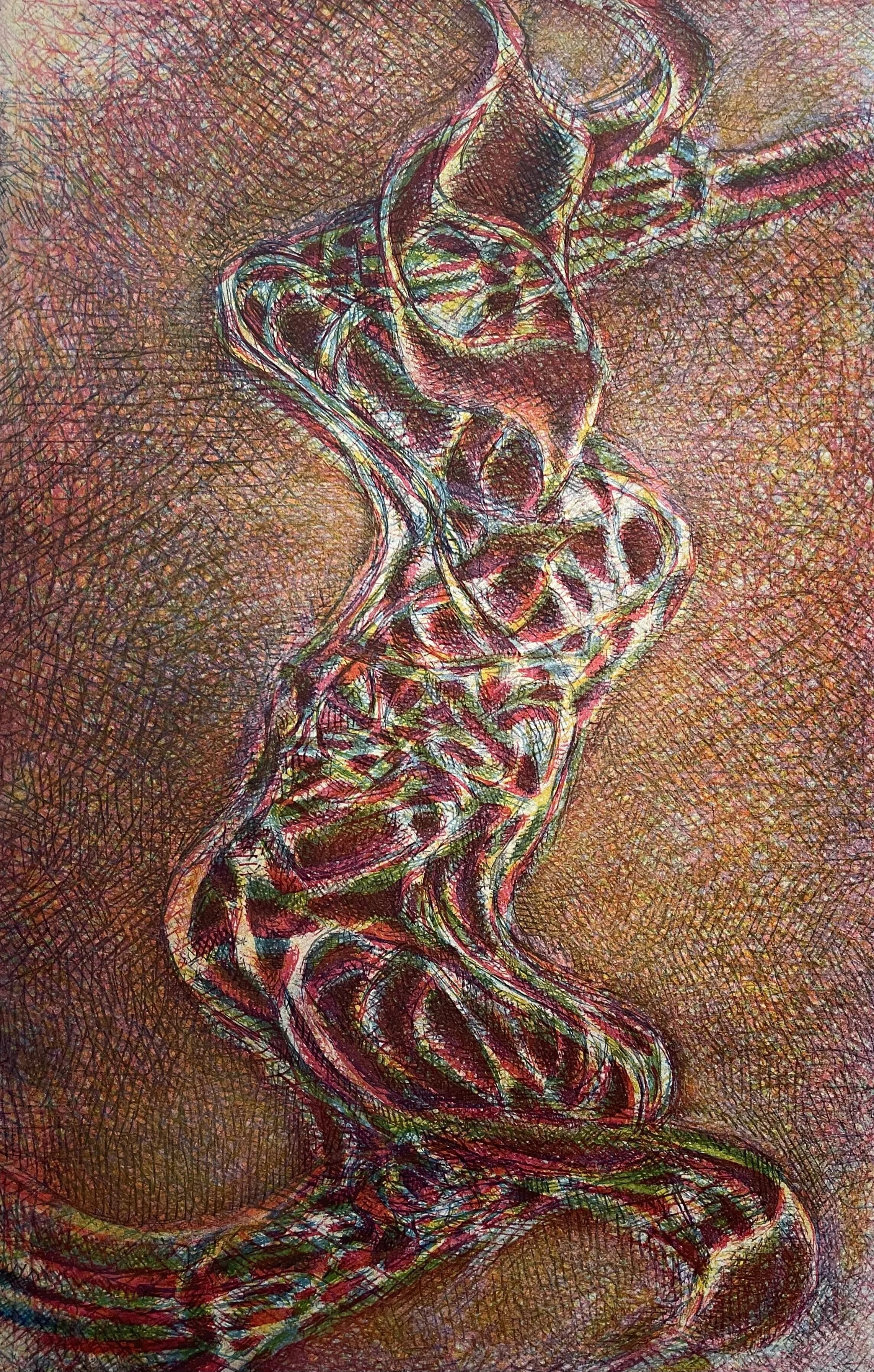  Enter The Fray. Soft ground etching. Paper:44 x 30” plate:35 x 23.5” . $2800   Inquire   