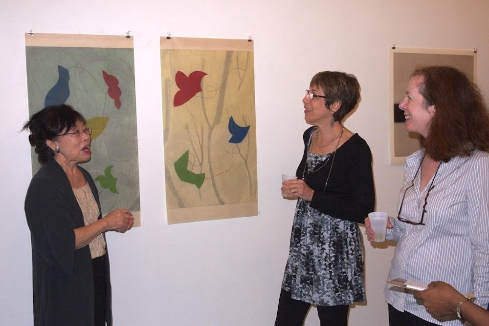 With Kumi Korf at an exhibition of her work in our studio, 2010