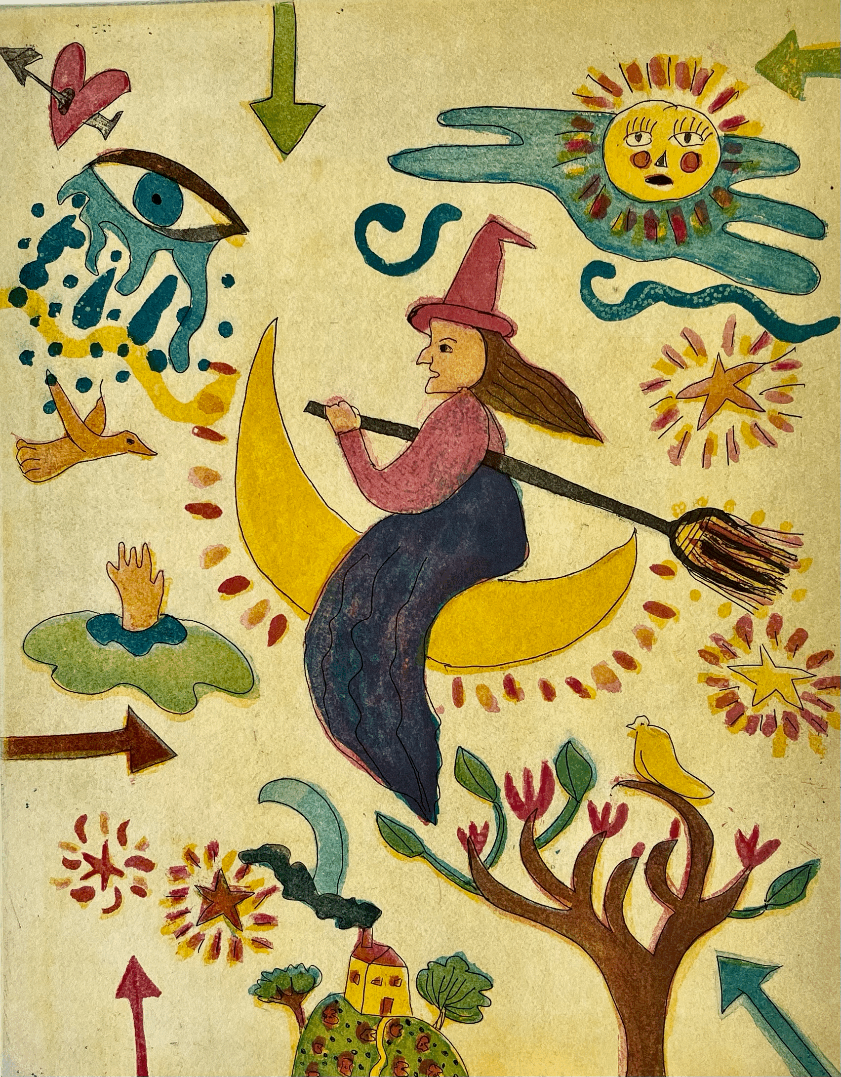  Witch Way.  Etching, Aquatint. Plate:14x11”. Paper: 22.25 x 17.25”. $950    Inquire    