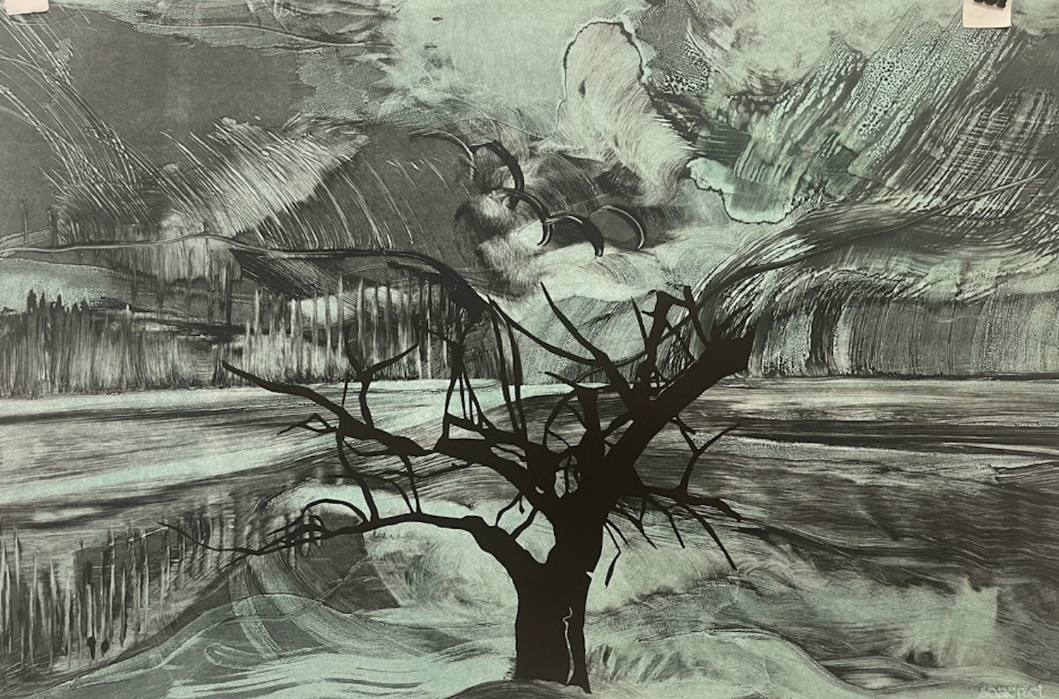  Watershed #10. Bleed monoprint. 30x44". $3900 