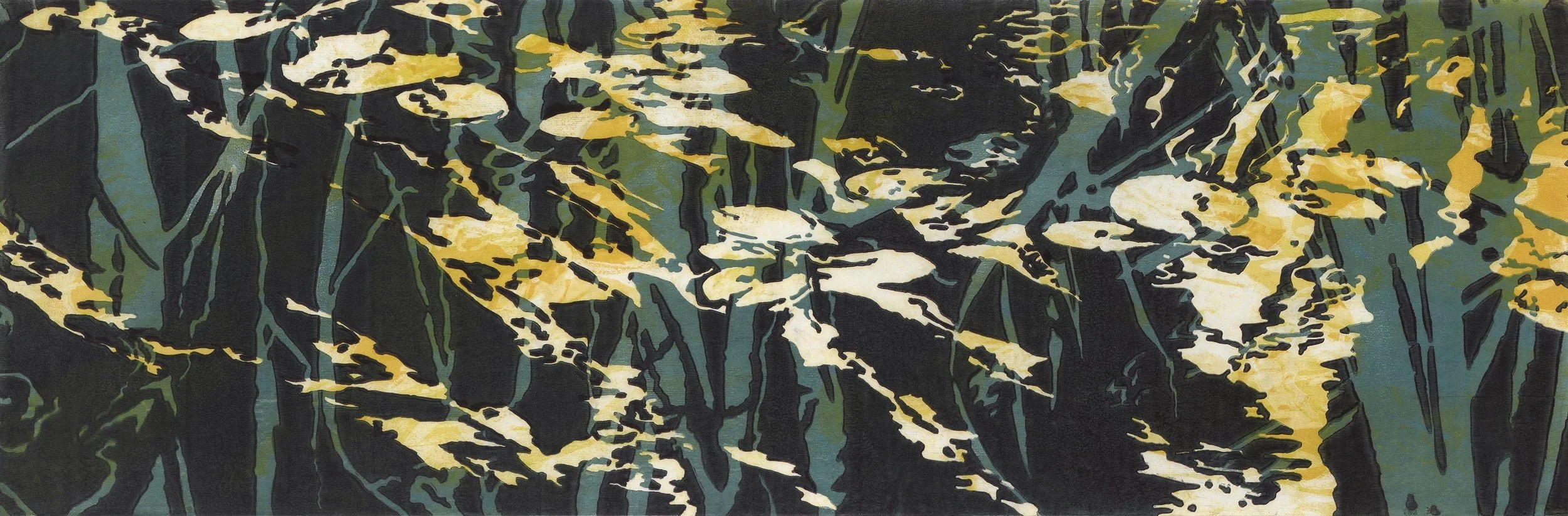  Echo Location #96.. Woodcut monoprint. 19.5 59.5”. $5250 