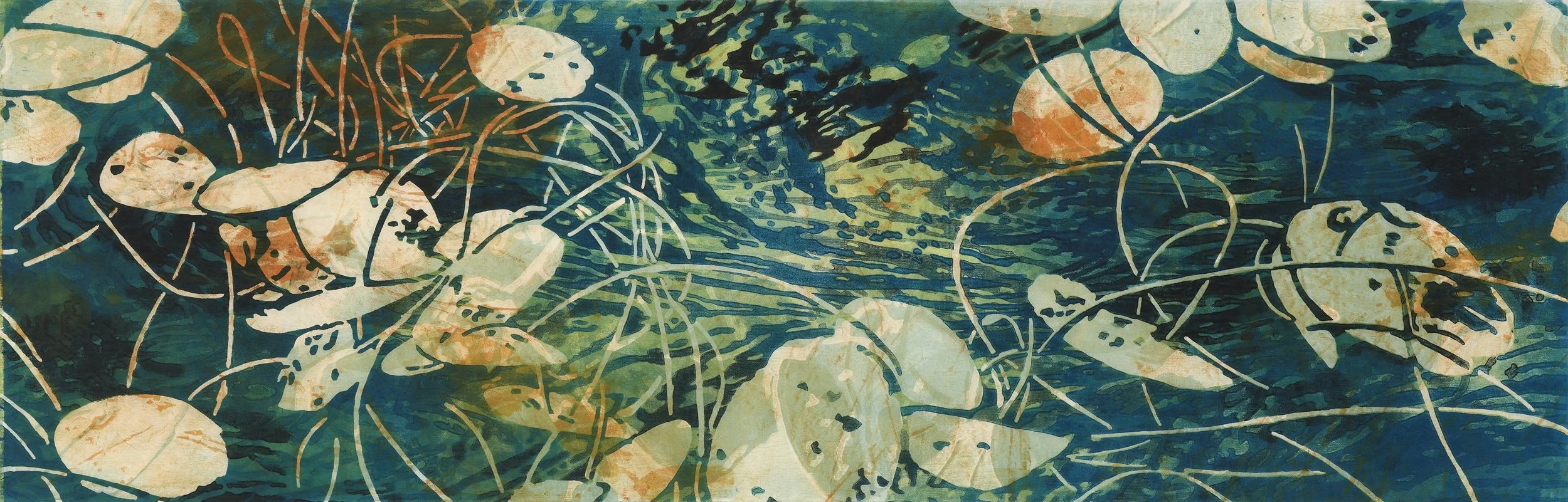  Surface to Surface #9. Woodcut monoprint. 19.5 × 59.5”. $5250 
