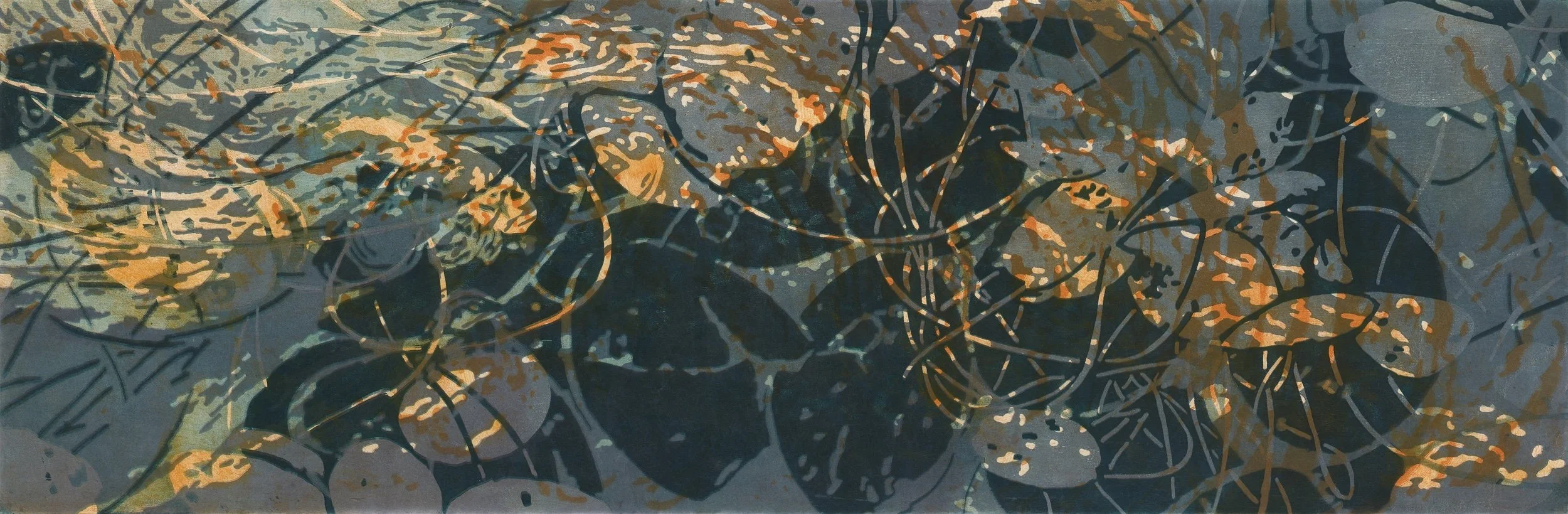  Surface to Surface #11. Woodcut monoprint. 19.5 × 59.5”. $5250 