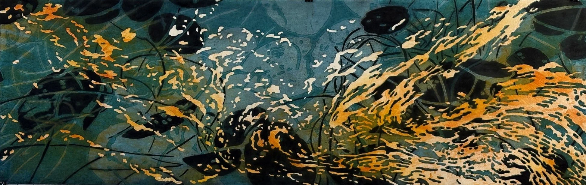  Surface to Surface #36. Woodcut monoprint. 19.5 × 59.5”. $5250 