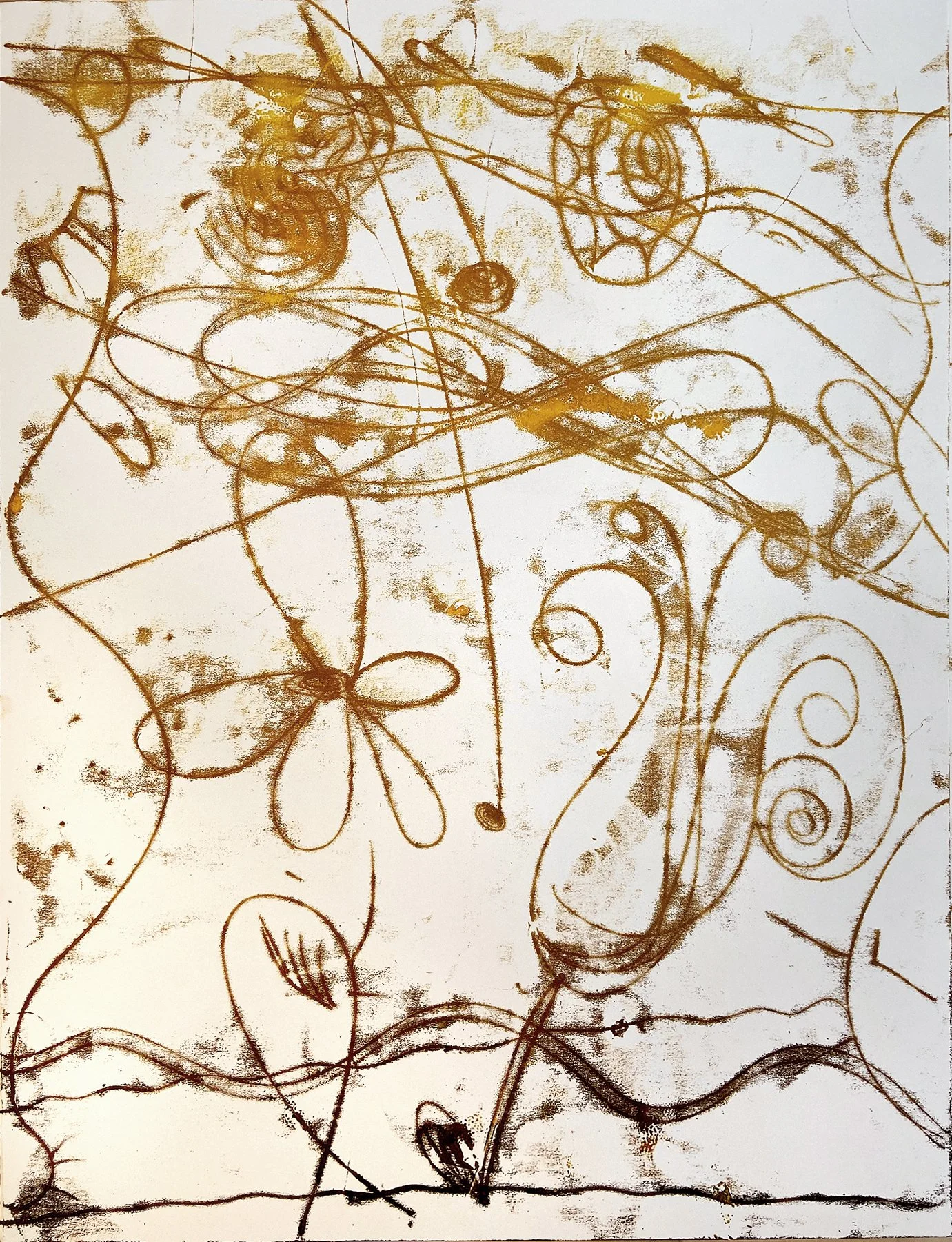  Wine Yellow #2. Trace monoprint on acid free paper. 20 × 26”. $1800 