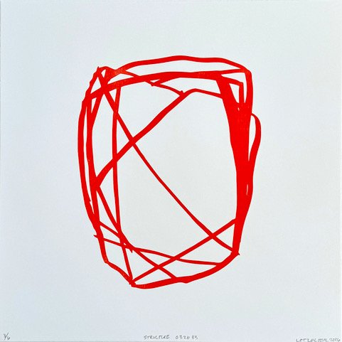  Structure 33.  21”x21” 2026 Color Woodcut. &nbsp;$1200.00 