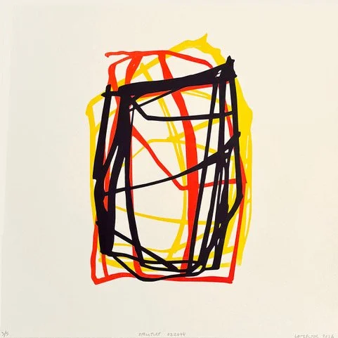  Structure 44. 21”x21” 2026 Color Woodcut. &nbsp;$1200.00 