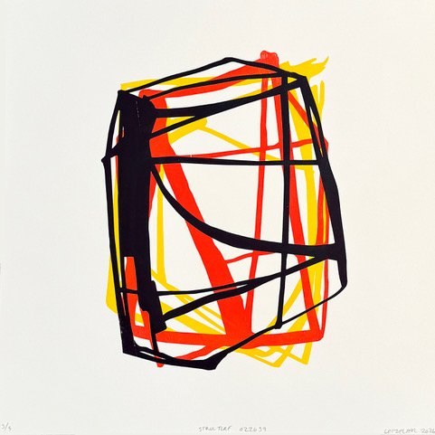  Structure 39. 21”x21” 2026 Color Woodcut. &nbsp;$1200.00 