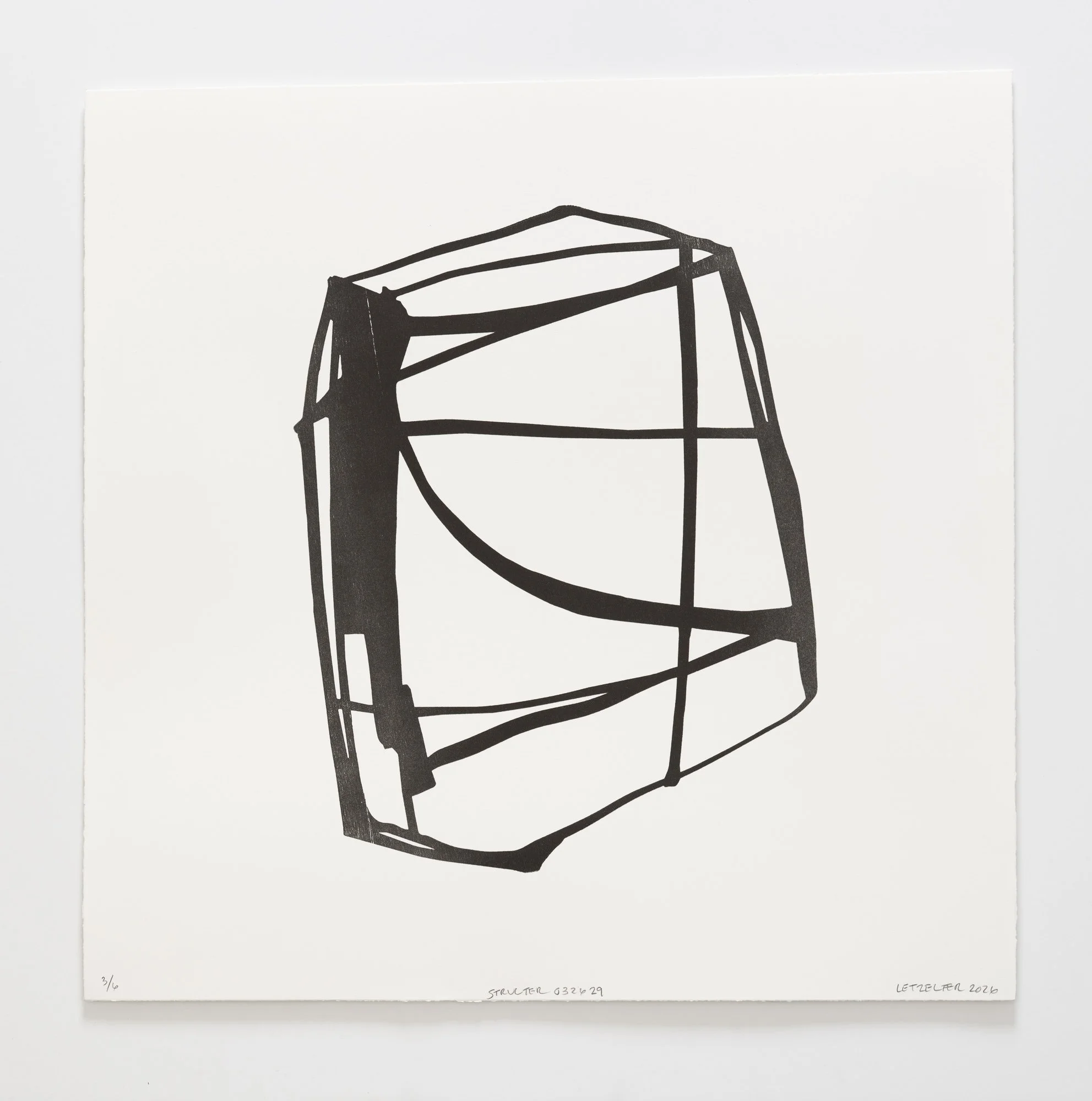  Structure 29. 21”x21” 2026 Color Woodcut. &nbsp;$1200.00 