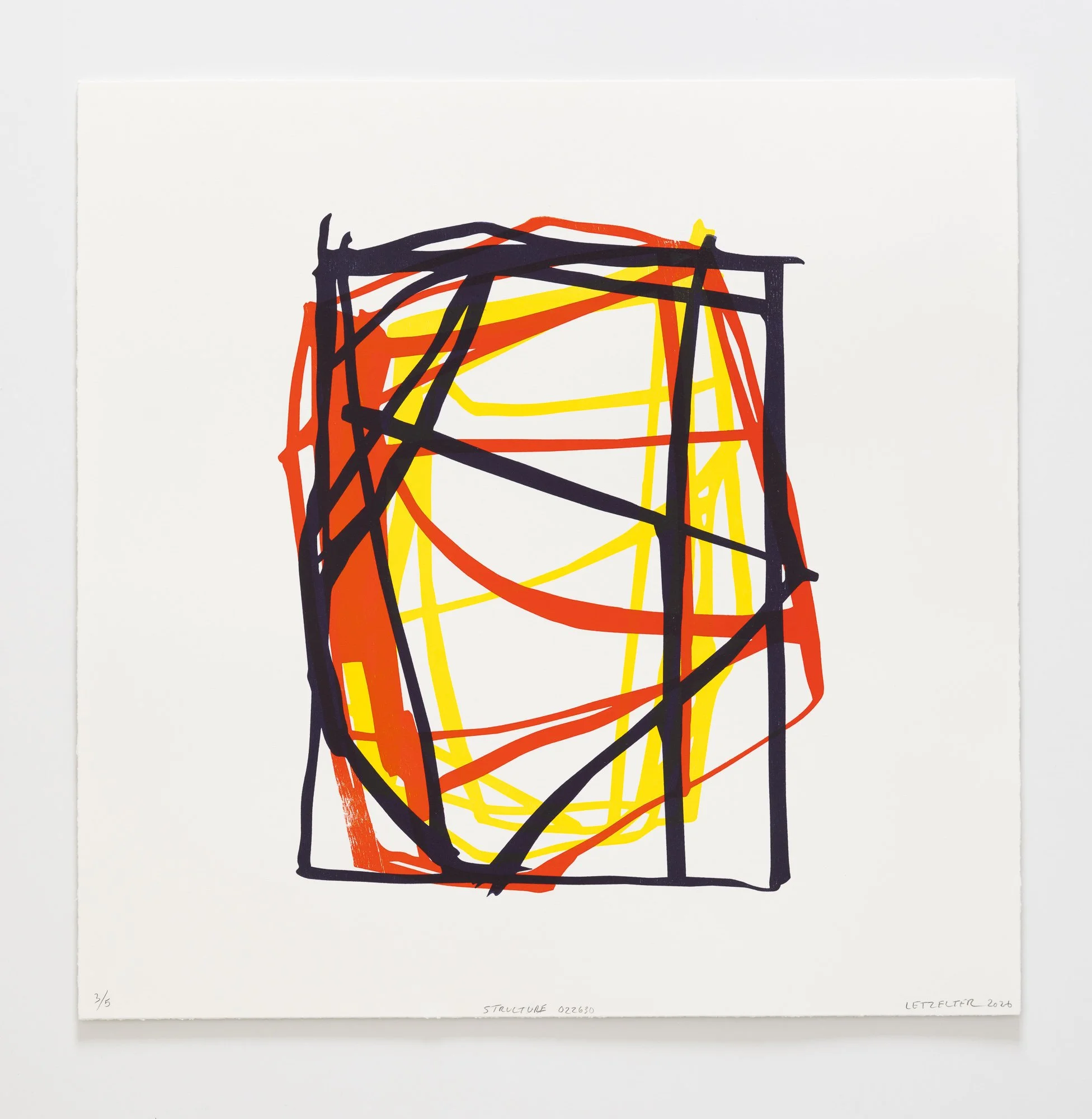  Structure 30. 21”x21” 2026 Color Woodcut. &nbsp;$1200.00 