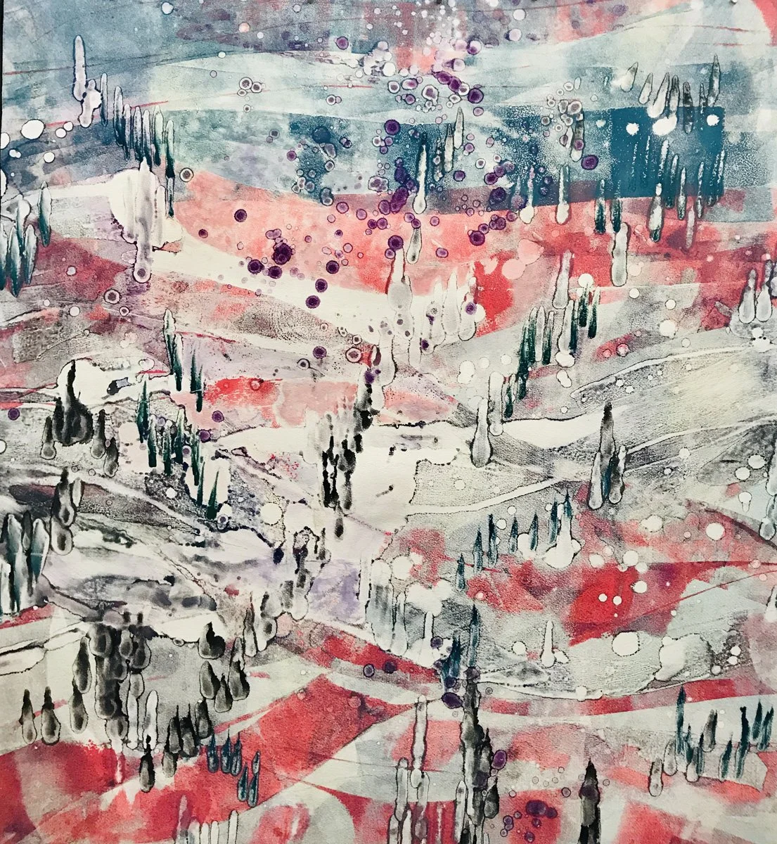  Ghost Road #4. 33 × 29.5”. Monoprint. $2200 