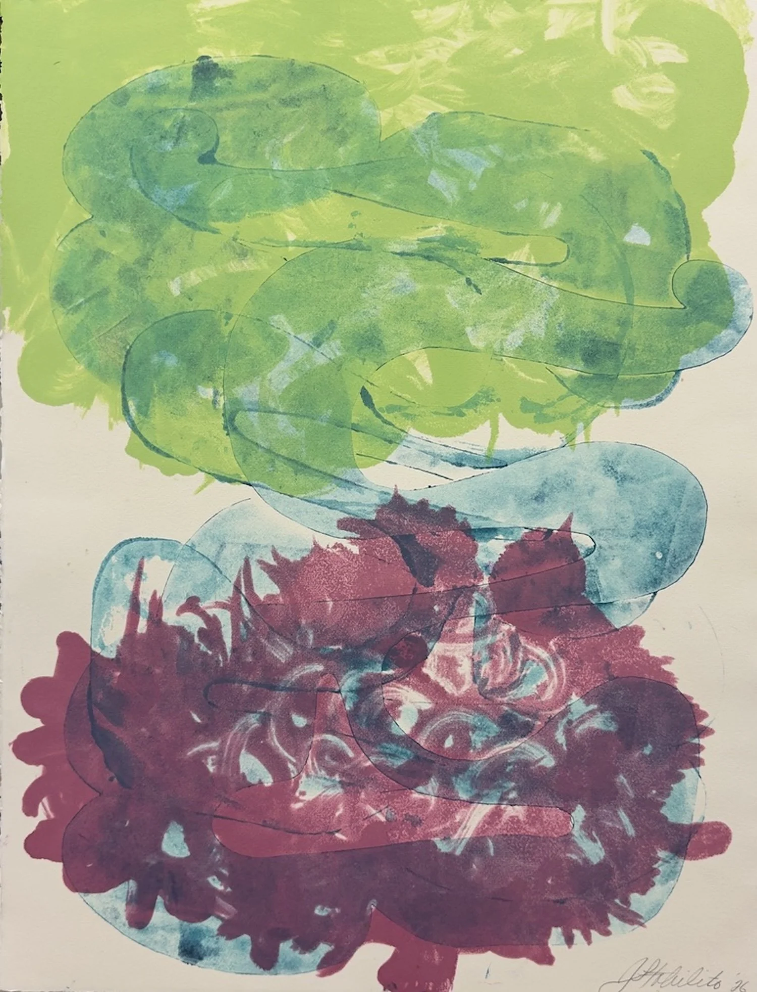  Summer Evenings #6. Monoprint. 30×22”. $1800 