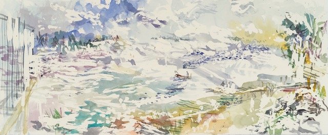  Small Island. 11 × 26.5". Watercolor on paper. $2500 