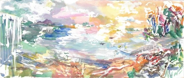  Driftwood. 11 × 26.5”. Watercolor on paper. $2500 
