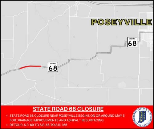 Road closure planned for State Road 68