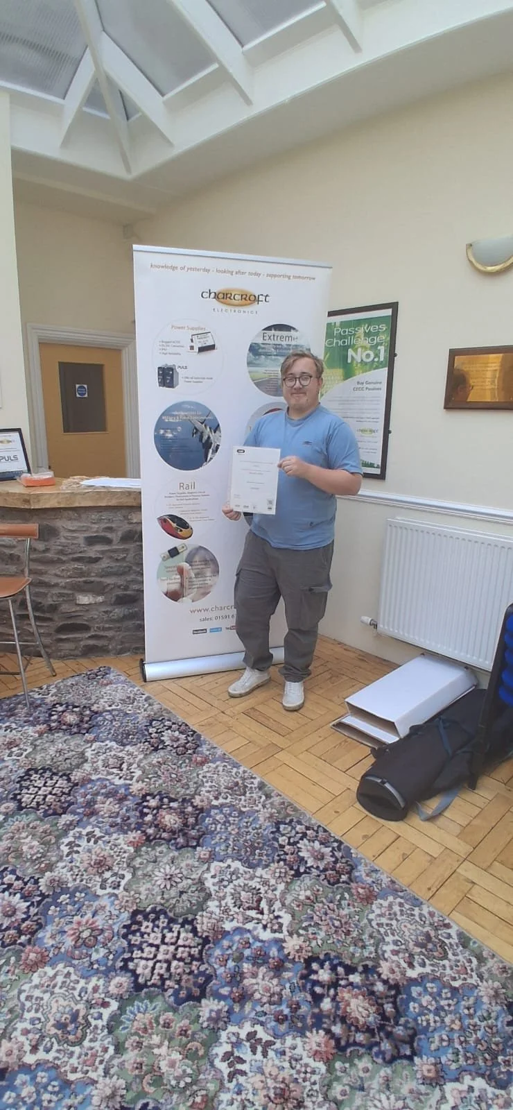 Will Jones Charcroft Electronics Ltd ,  Techical Certificate  L2 Diploma in Performance Manufacturing Operations.