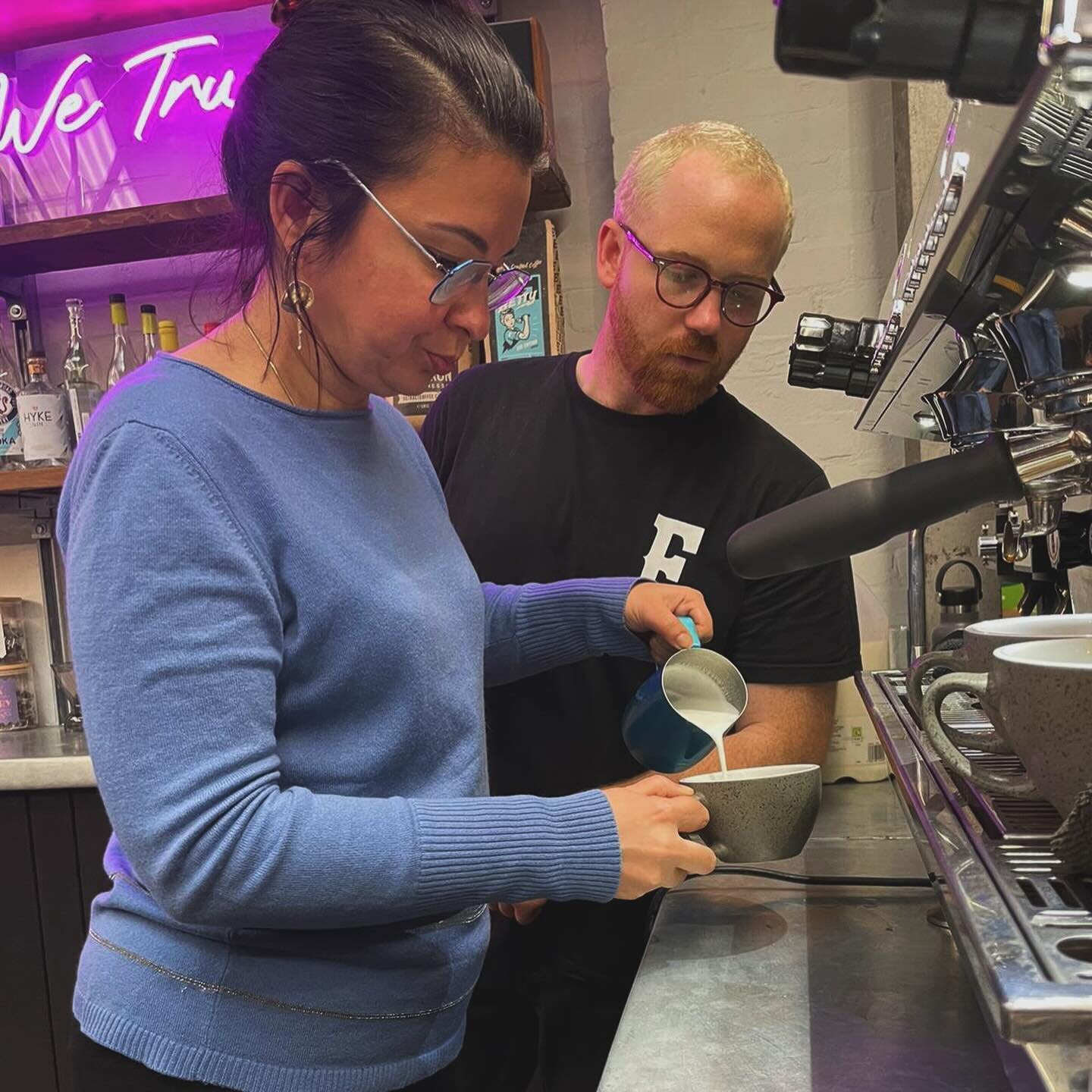Thanks to the expert team @extractcoffee - Hayden, Laura and Szilard - for delivering excellent barista training for Cohort 18 ☕️ 💥

Learning about the whole process from bean to cup (and the all-important mastering of latte art!) gives our students